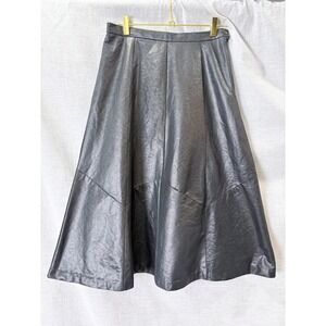 Vintage 80s Pierre Lamonte Black Metallic Maxi Skirt Full A Line Made USA 12